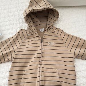 Zara Kids Tan Striped Hoodie